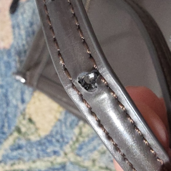 Lauren Ralph Lauren 1967 Taupe Patent Leather, Structured Crossbody Bag - Picture 11 of 11